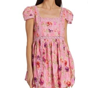 NEW With Tags LoveShack Fancy Nutmeg Dress Wild Pink Rose Size 00